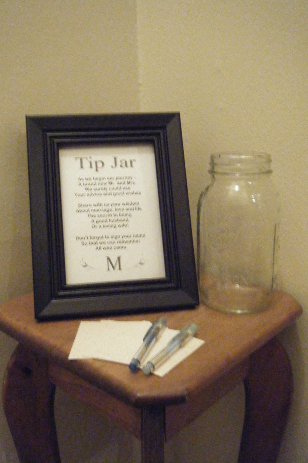 Guest Tip Jar Sign - Guest Book Alternative