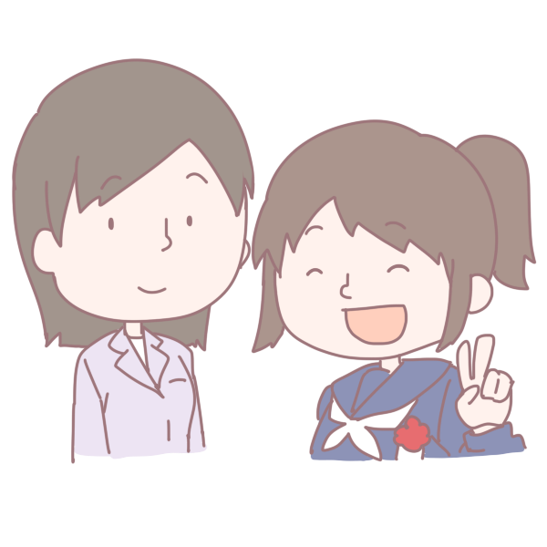 女子生徒と先生のイラスト かわいいフリー素材が無料のイラストレイン