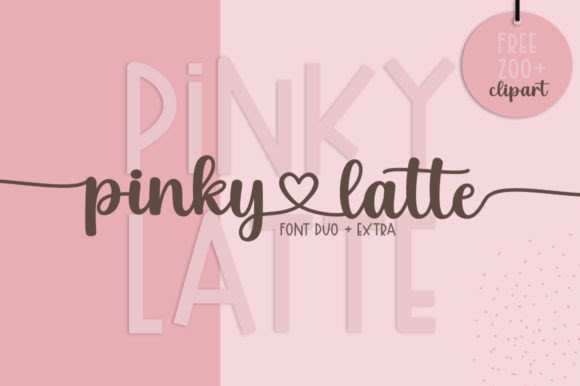 Download Free Fonts Scriptina Pinky LatteScript for Cricut, Silhouette and Other Machine
