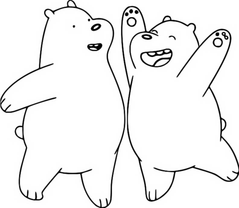 Disegno da colorare We Bare Bears Siamo solo orsi : Orso Bianco e Grizz 4