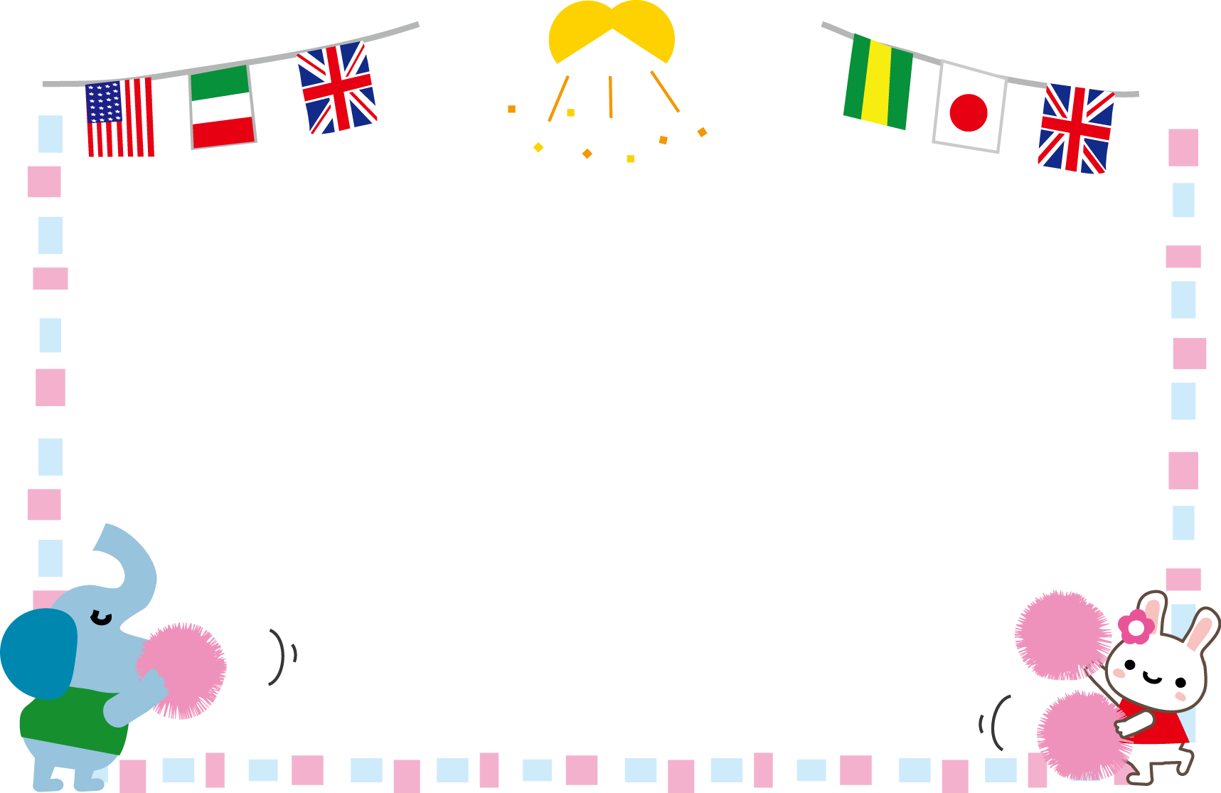飾り枠 ライン 無料イラスト素材 運動会