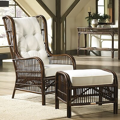 Panama Jack Bora Bora 2 Piece Wingback Chair and Ottoman; Tabago Paradise