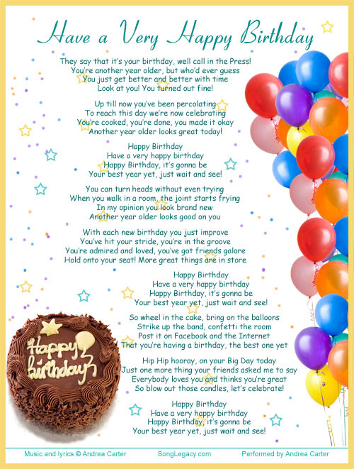 Have A Very Happy Birthday Original birthday song from