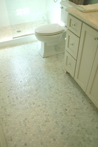 Hexagonal Carrera Marble tiles