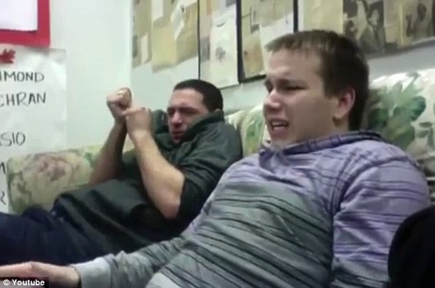 Sympathy pains: The friends were particularly upset when they saw blood on the screen 
