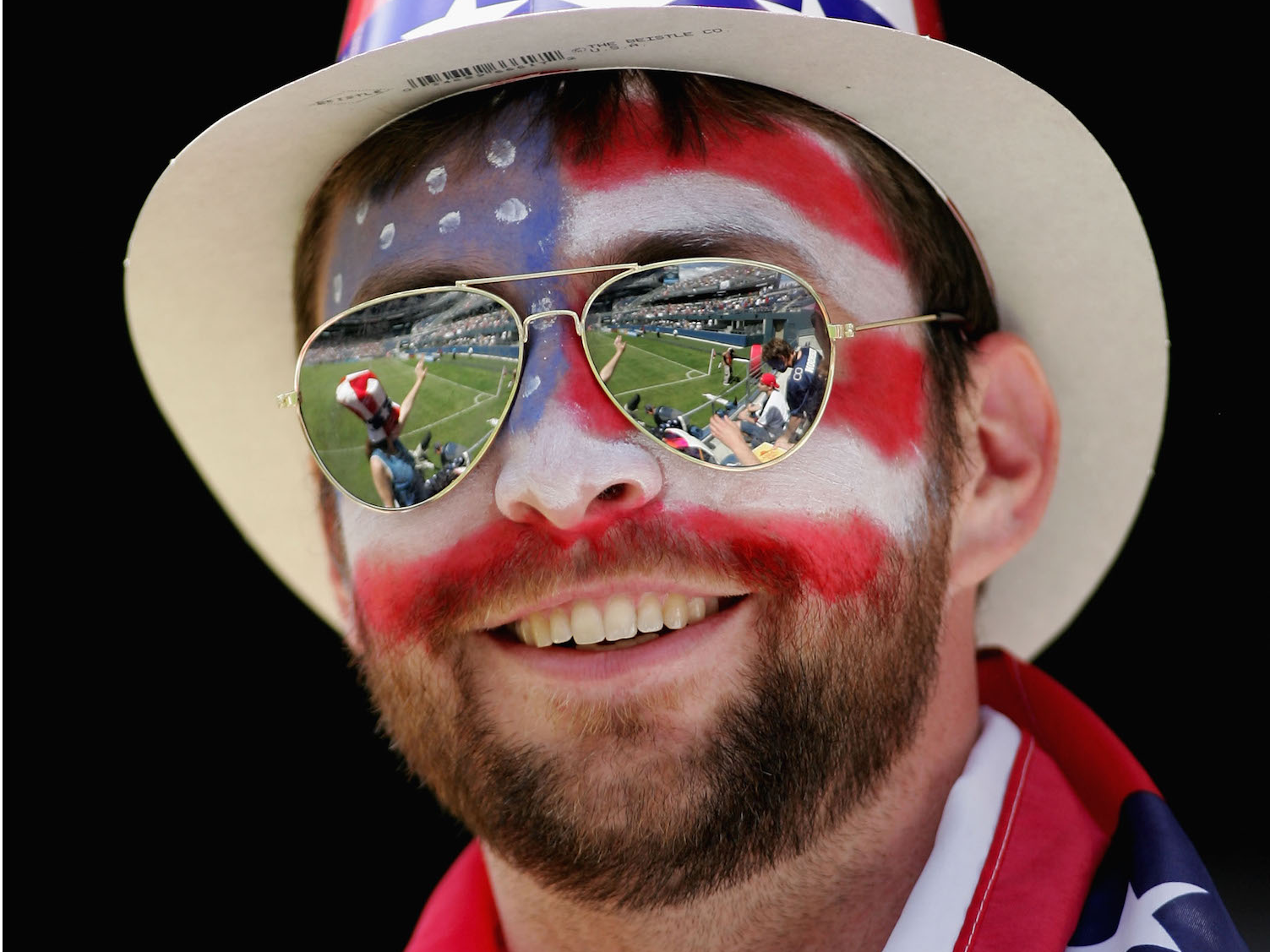 America flag USA red white and blue fan United States US