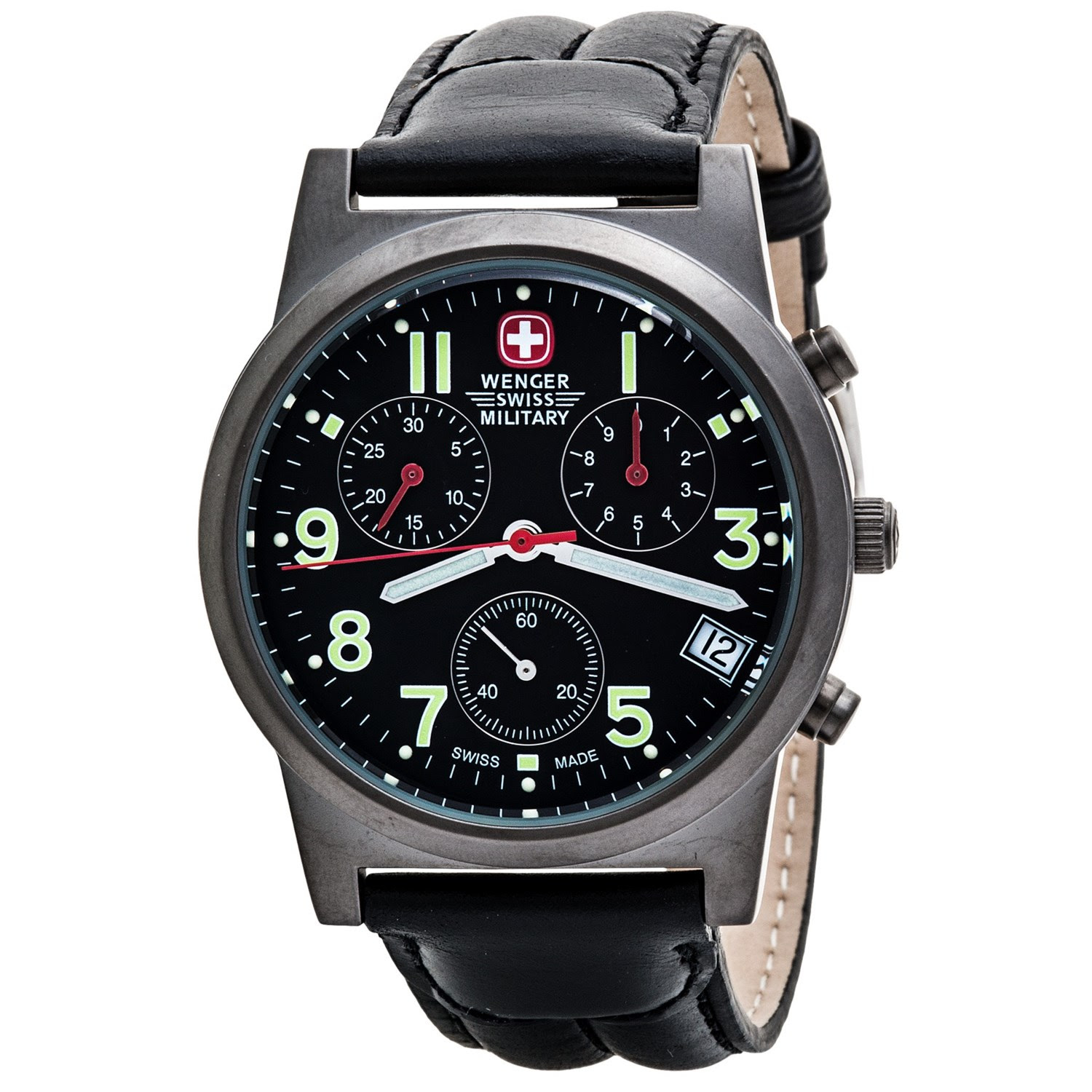 Wenger Swiss Military Chronograph Watch - Leather Band (For Men) in ...