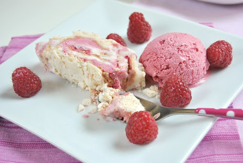 Pavlova Roll with Raspberry Ice Cream