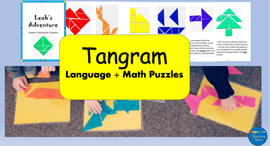 Tangram Math + Language - Hands-On Teaching Ideas - Kindergarten Adventures