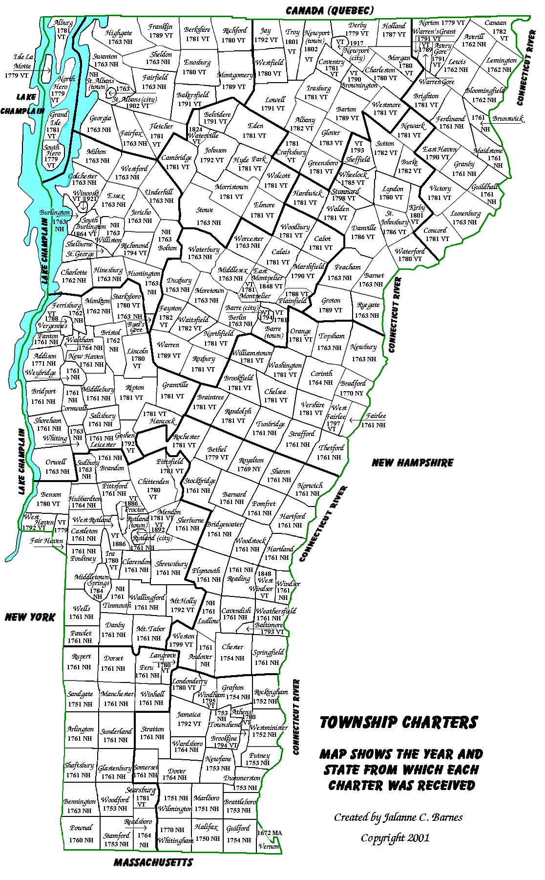 map of vermont towns Maps