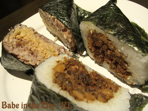 MG - onigiri - brown rice tuna (RM3.50) & sambal shrimp (RM3.20)