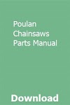 Poulan Chainsaw Repair Manual Pdf