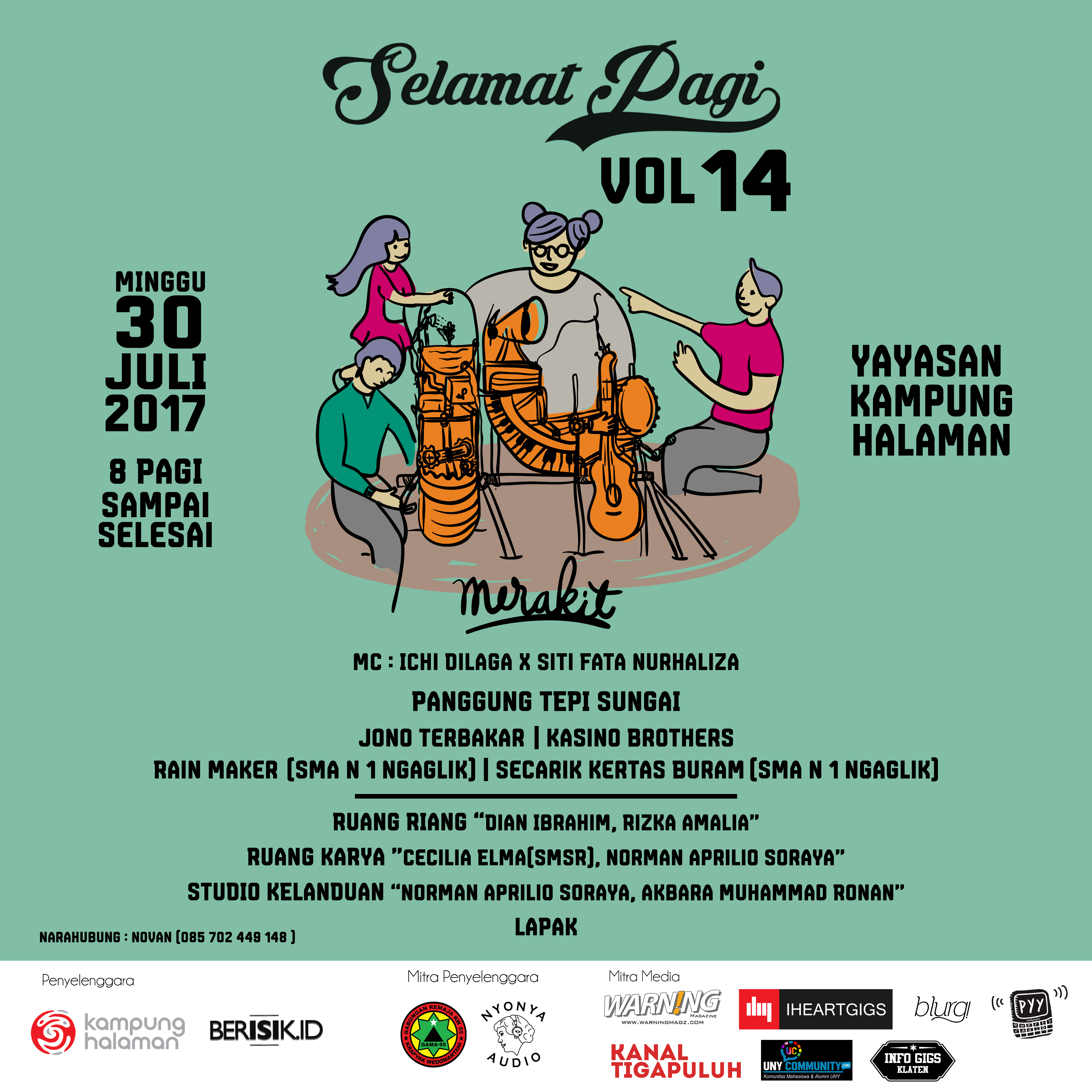 Selamat Pagi Vol 14 memilih tema “Merakit” yang dimaknai sebagai aktivitas menyusun kembali beragam aktivitas di dalam Selamat Pagi yang sudah beberapa