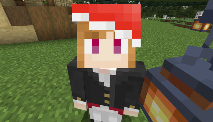 マイクラ 自キャラにサンタ帽を被せてクリスマス気分 サンタ帽スキン配布 マイクラモール