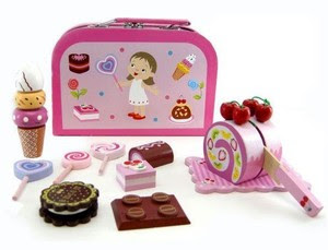 NEW Kaper Kidz Wooden Cakes &amp; Sweets Set in Tin Carry Case 