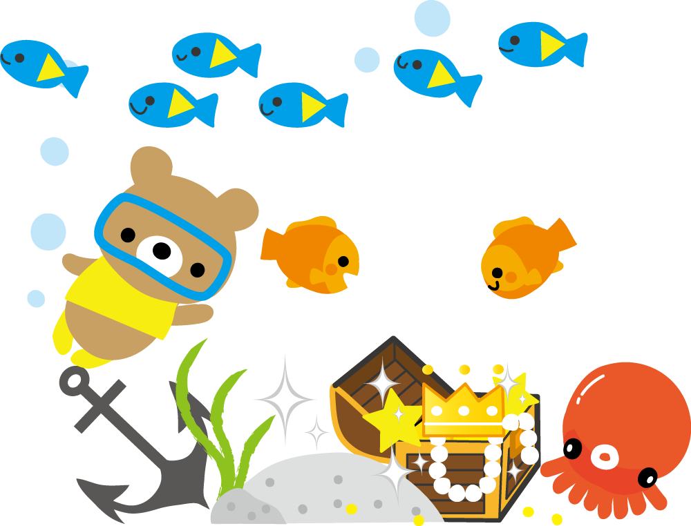 海の宝箱 無料イラストフリー素材