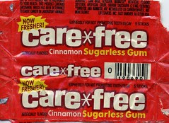 Cinnamon Care*free gum wrapper