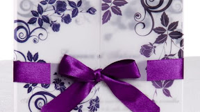 Purple Wedding Invitations With Ribbon