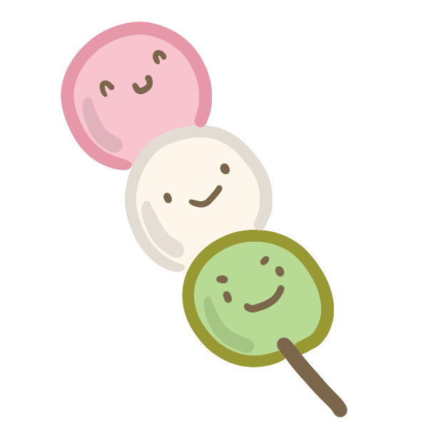 三色団子ちゃんのイラスト かわいいフリー素材が無料のイラストレイン
