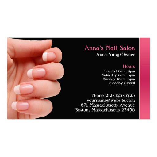 Salon Business Cards - 19+ Nail Salon Business Card Templates - Word, AI, PSD ... : Pink and brown beauty creative business card.