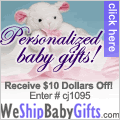 WeShipBabyGifts.com- Personalized Baby Gifts, $10 