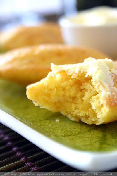 Cornmeal and Shallot Madeleines with Crème Fraîche