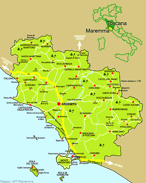 Mappa Dettagliata Costa Toscana