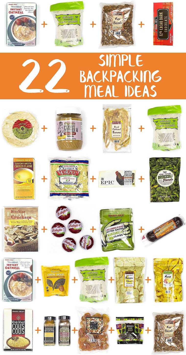 22 Simple Backpacking Meal Ideas from Trader Joe's - Backpacking FooD IDeas Pin