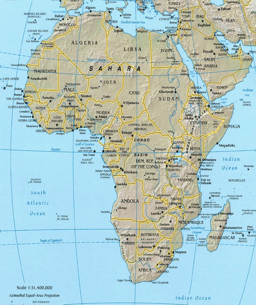 Carte Afrique capitales » Vacances - Arts- Guides Voyages