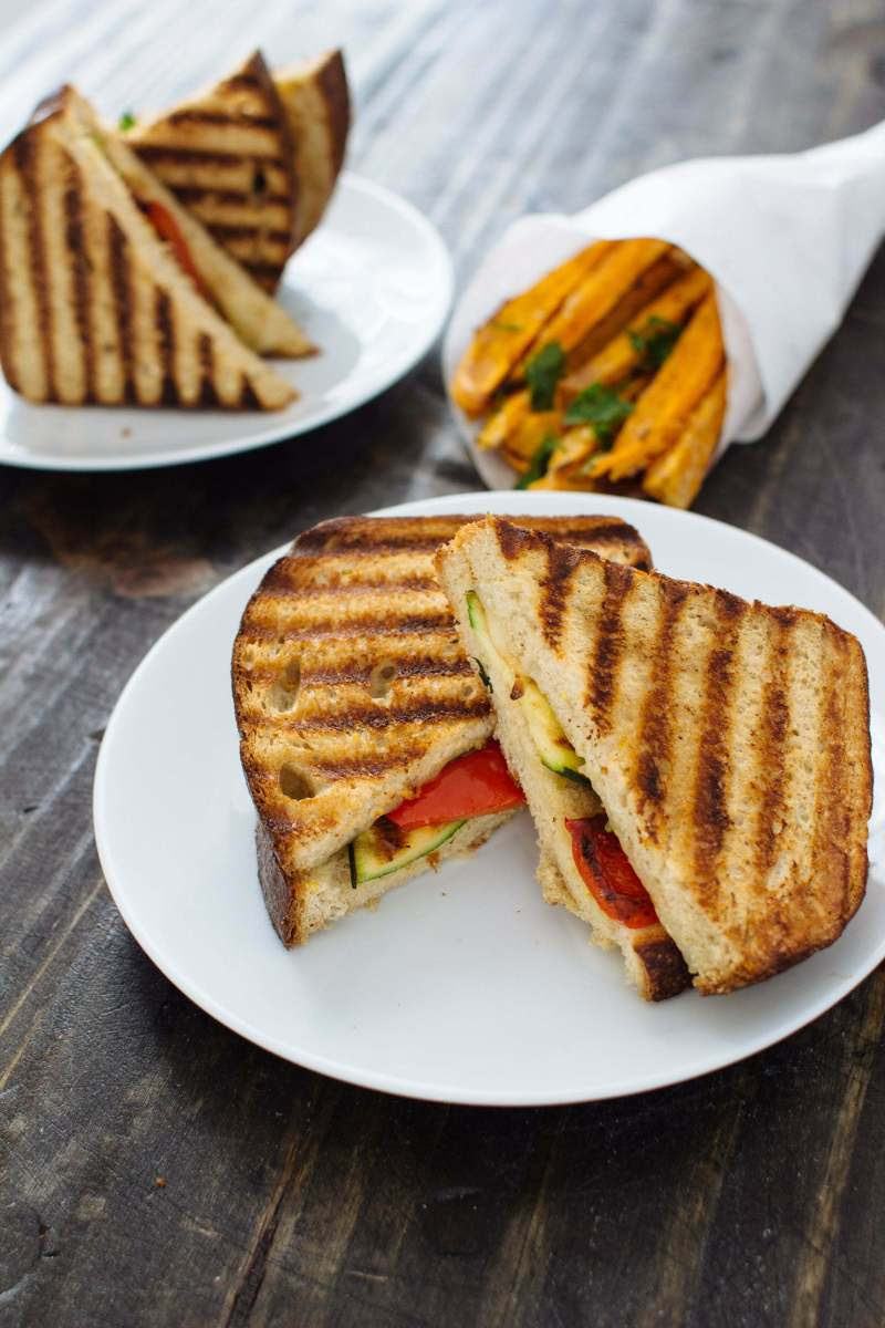 Grilled Veggie Panini with Basil and Provolone - The ...