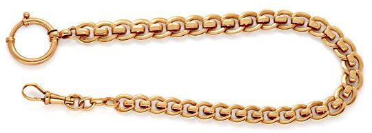 Original-Foto 1, ANTIKE UHR-KETTE TASCHENUHR-KETTE ROTGOLD MASSIV