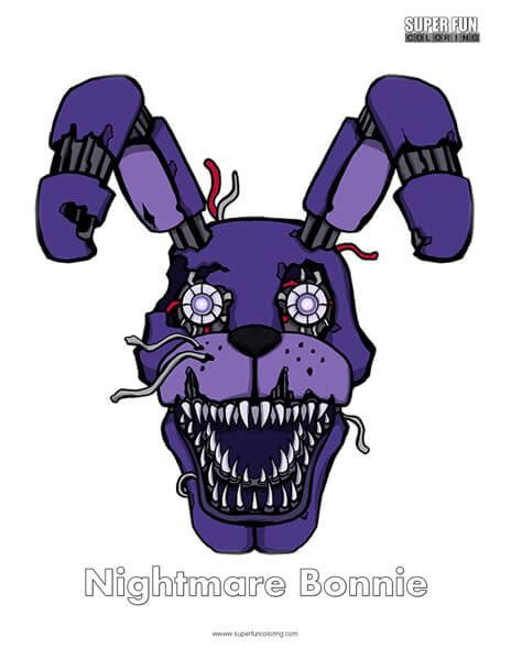 nightmare bonnie coloring sheet super fun coloring