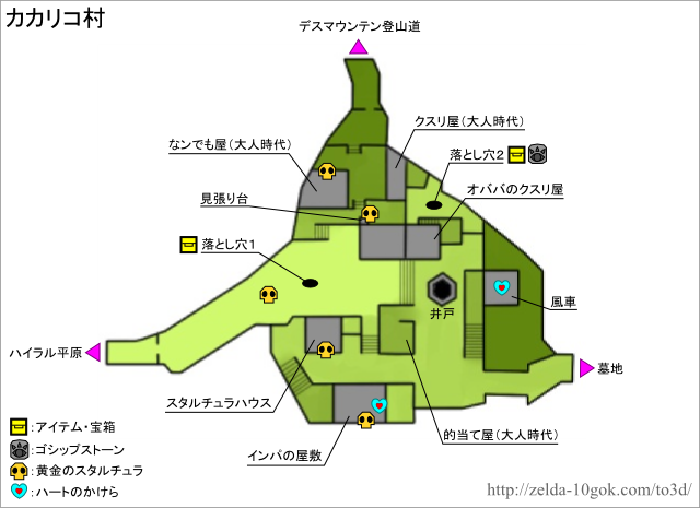 カカリコ村 マップデータ ゼルダの伝説 時のオカリナ 3d 攻略wiki