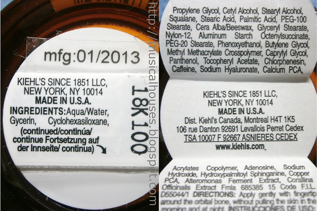 kiehls powerful wrinkle reducing eye cream ingredients w
