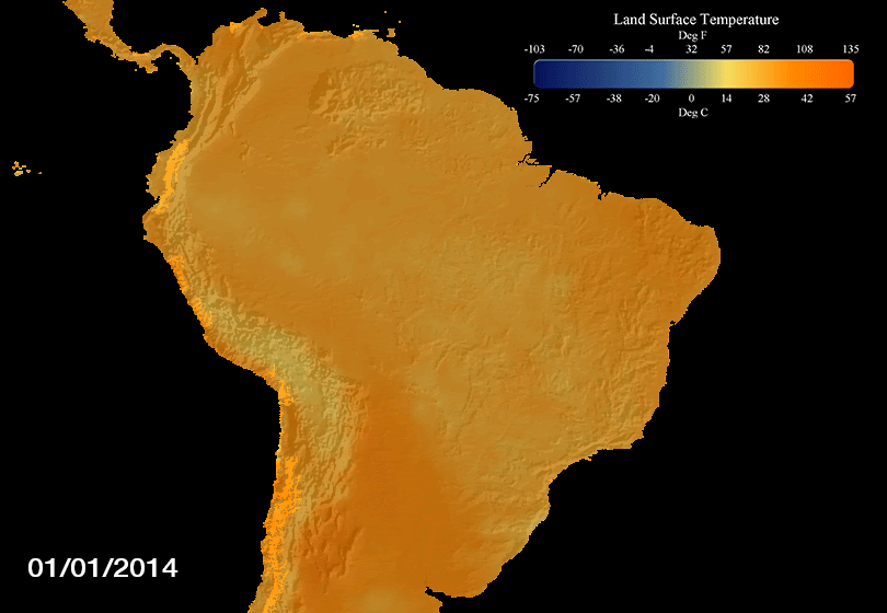Temperatura da superfície do planeta - Brasil