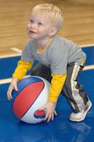 Josh Miller - son of Rabbi Jason Miller - at Detroit Pistons Game (Photo by Fred Leving, The Ambassador Group)