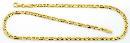 Foto 2, Flache Steganker Goldkette und Armband massiv Gelb-Gold, K2213