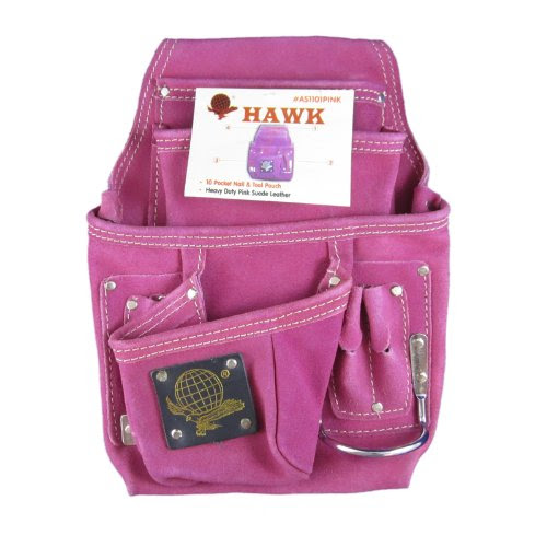 Features of Hawk Pink Suede Leather Nail  Tool Pouch