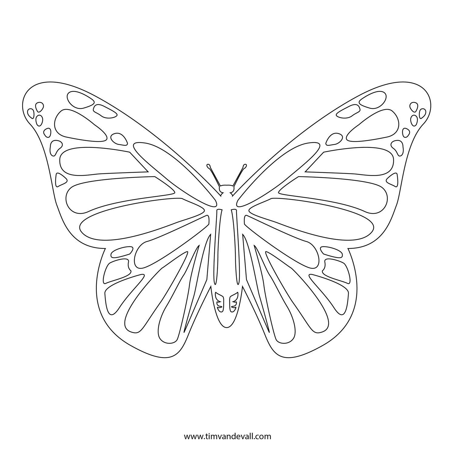 Free Monarch Butterfly Template, Download Free Clip Art ...