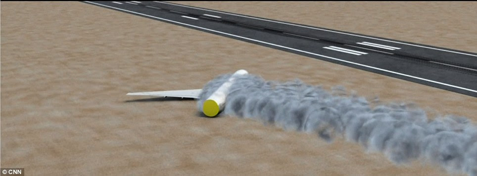 Frightening: After clipping the sea wall, the plane's tail was shaved off and two schoolgirls were killed