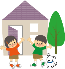 家と子供のイラスト 無料イラスト フリー素材