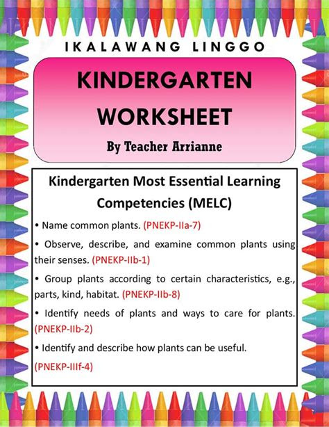  kindergarten worksheets quarter 4 week teacher arrianne