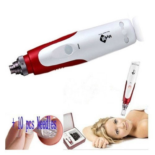 Electric Auto Derma Micro Needle Stamp 0.25MM-2.0MM Adjustable 10 Needles csd 