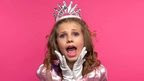 Little girl in pink princess costume