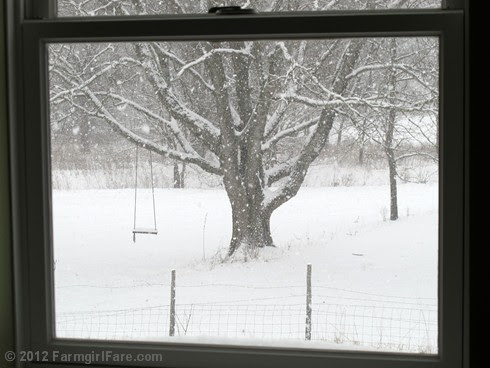 Snowfall through the upstairs windows 9 - FarmgirlFare.com