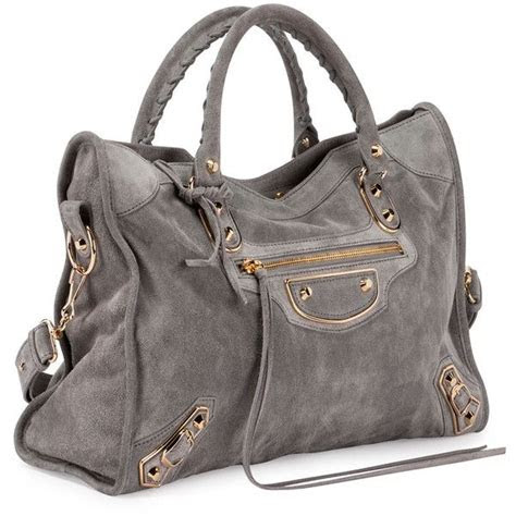 balenciaga metallic edge suede city bag