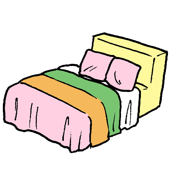 ベッド２のイラスト かわいいフリー素材が無料のイラストレイン