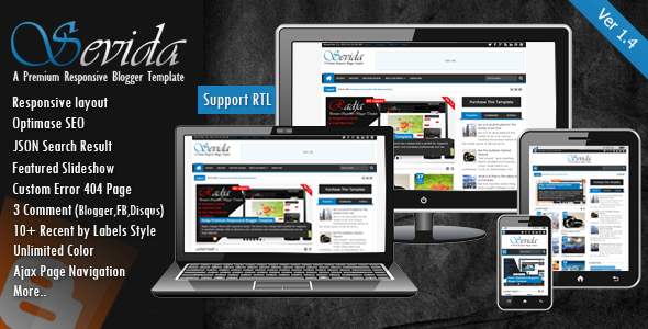 Sevida - Responsive Magazine Blogger Template - Blogger Blogging