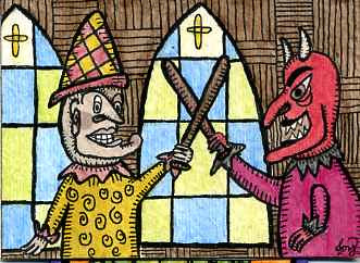 Mr Punch vs Devil - ACEO