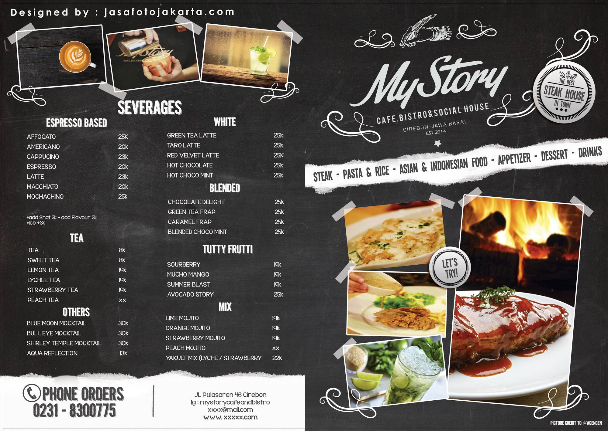 Food menu design Jakarta – Jasa Fotografi di Jakarta